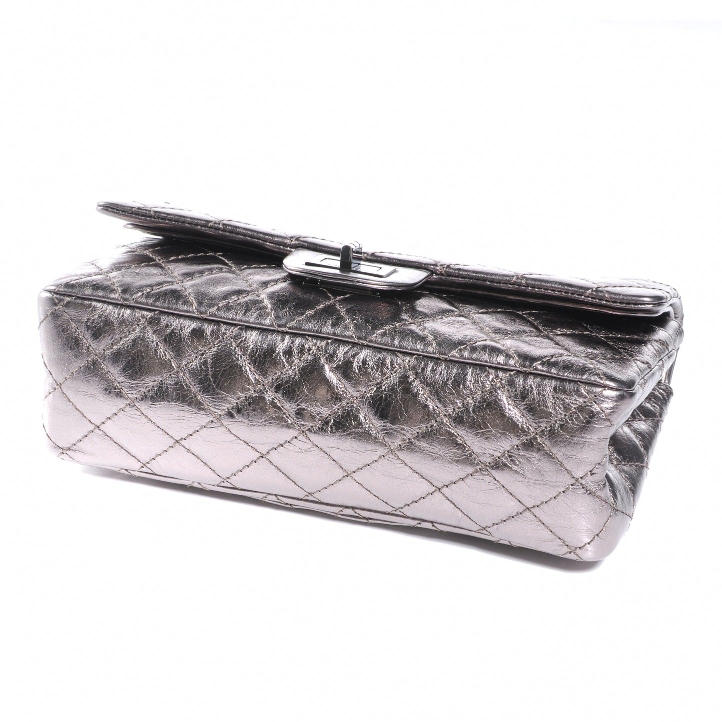 Aged Calfskin 2.55 Reissue 225 Flap Dark Silver