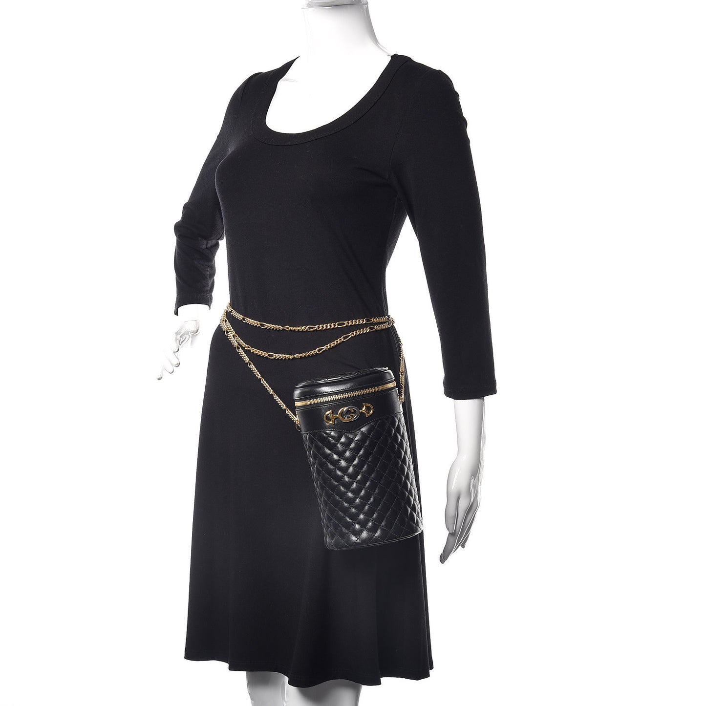 Calfskin Trapuntata Zumi Belt Bag Black