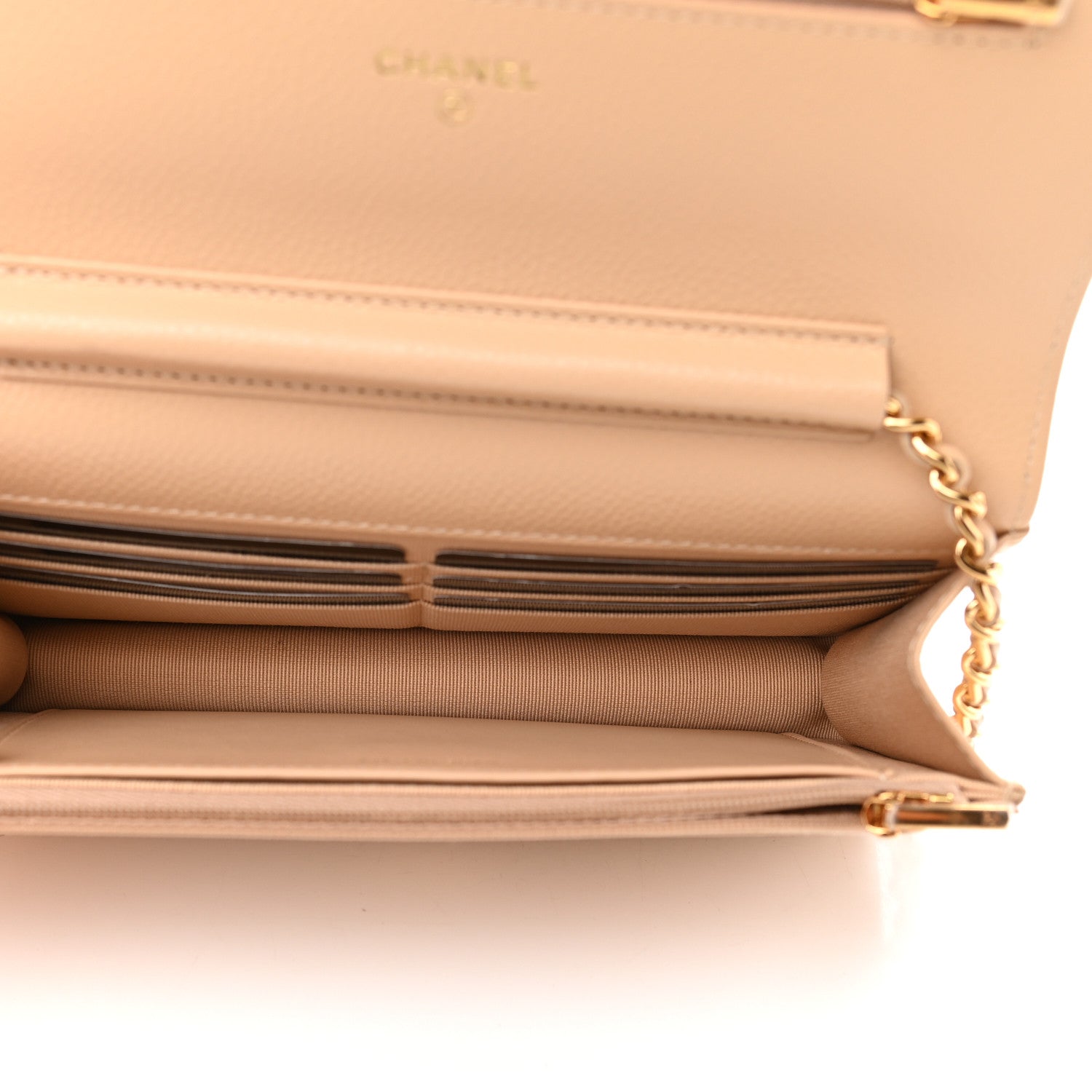 Chanel Caviar Quilted Wallet On Chain WOC Beige 5 of 10