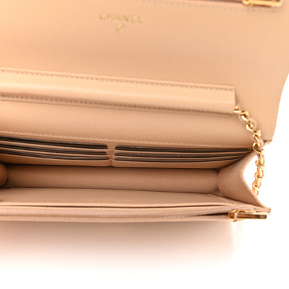 Chanel Caviar Quilted Wallet On Chain WOC Beige 5 of 10