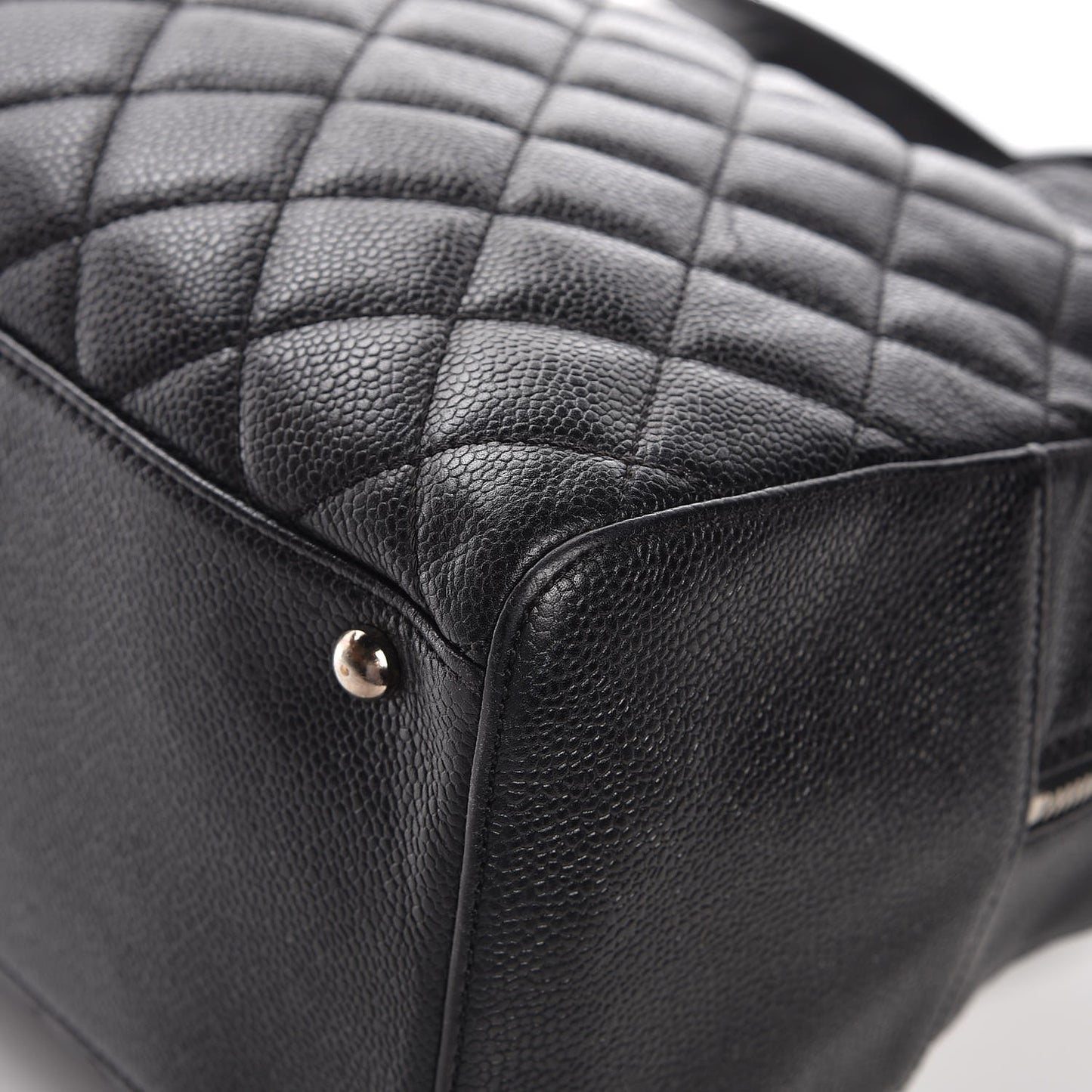 Caviar Quilted Bowler Black