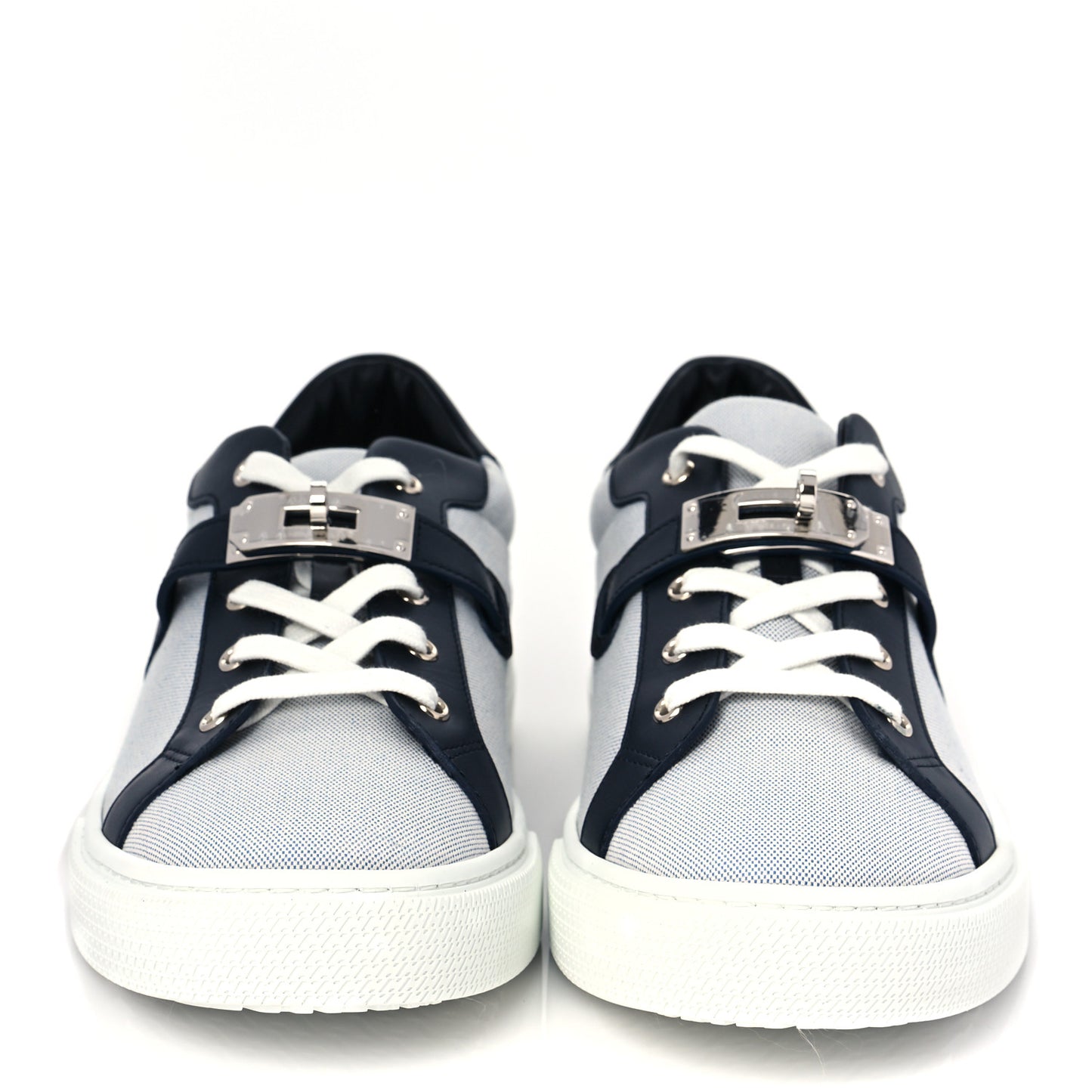 Calfskin Canvas Mens Day Sneakers 43 Bleu Marine