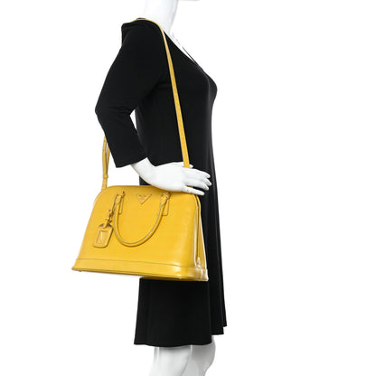 Prada Saffiano Vernice Medium Open Promenade Tote Ananas 2 of 27