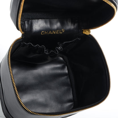 Chanel Lambskin Vanity Cosmetic Bag Black 7 of 8