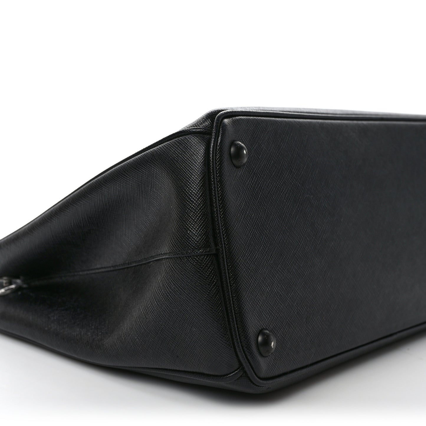 Saffiano Lux Monochrome Large Galleria Double Zip Tote Black