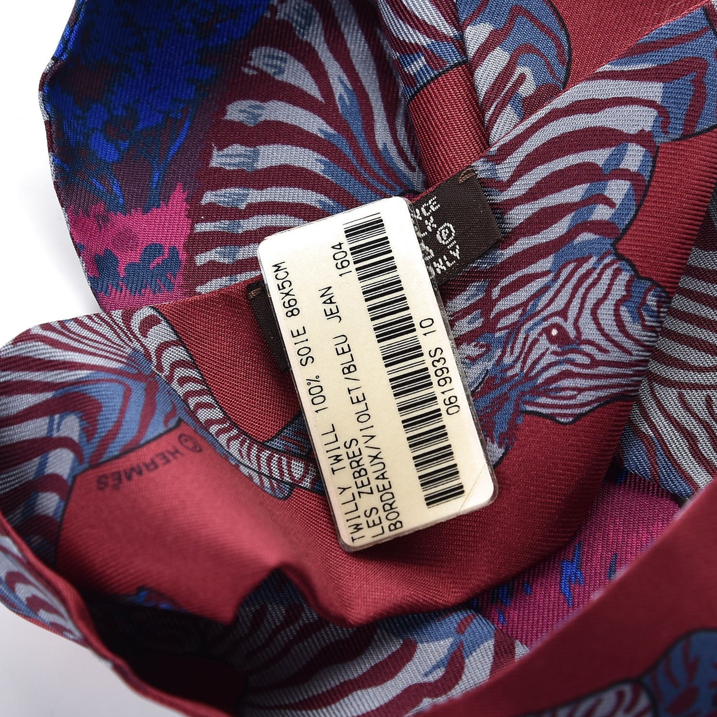 Silk Les Zebres Twilly Bordeaux Violet Blue Jean