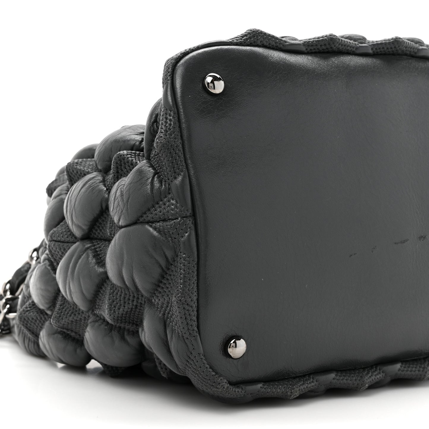 Glazed Lambskin Quilted Small Stravinsky Tote Grey