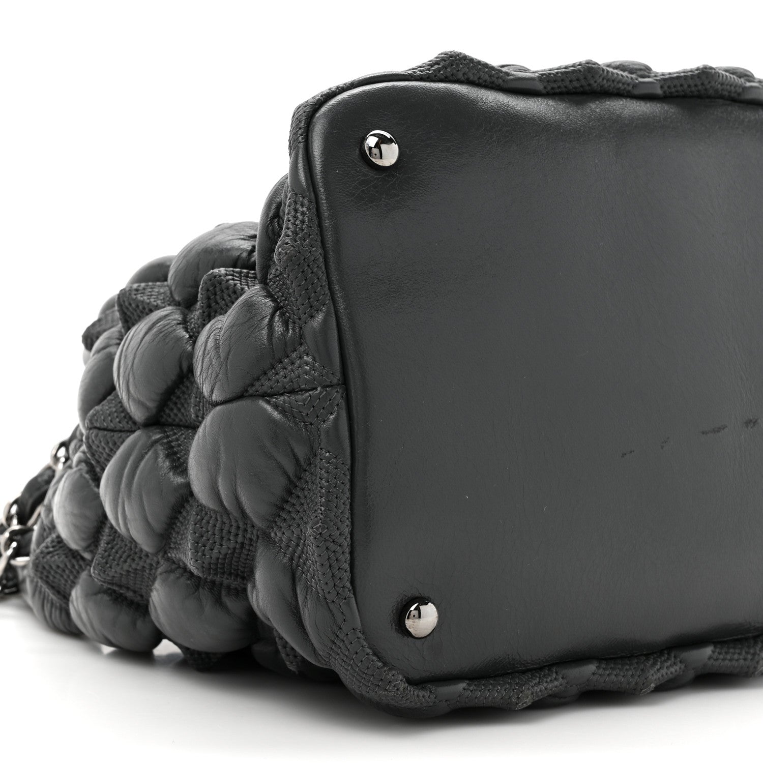 Chanel Glazed Lambskin Quilted Small Stravinsky Tote Grey 10 of 11