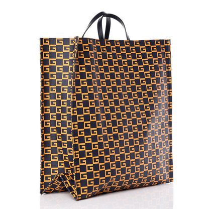 Gucci Coated Canvas Square G Vertical Tote Blue 3 of 9
