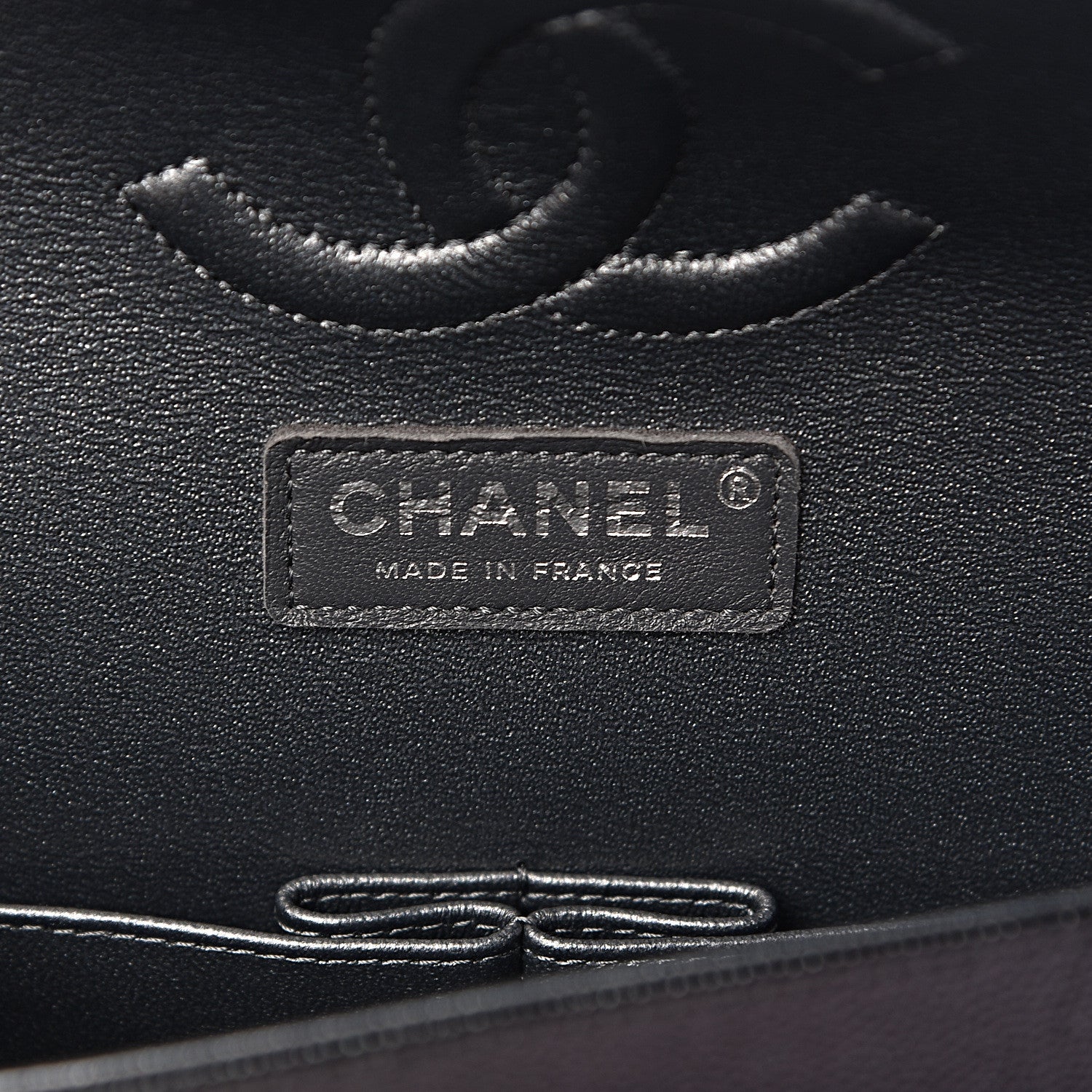 Chanel Iridescent Caviar Chevron Quilted Medium Double Flap Black 6 of 12