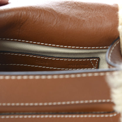 Chloe Small Grain Shiny Calfskin Shearling Small Marcie Round Crossbody Bag Caramel 8 of 9