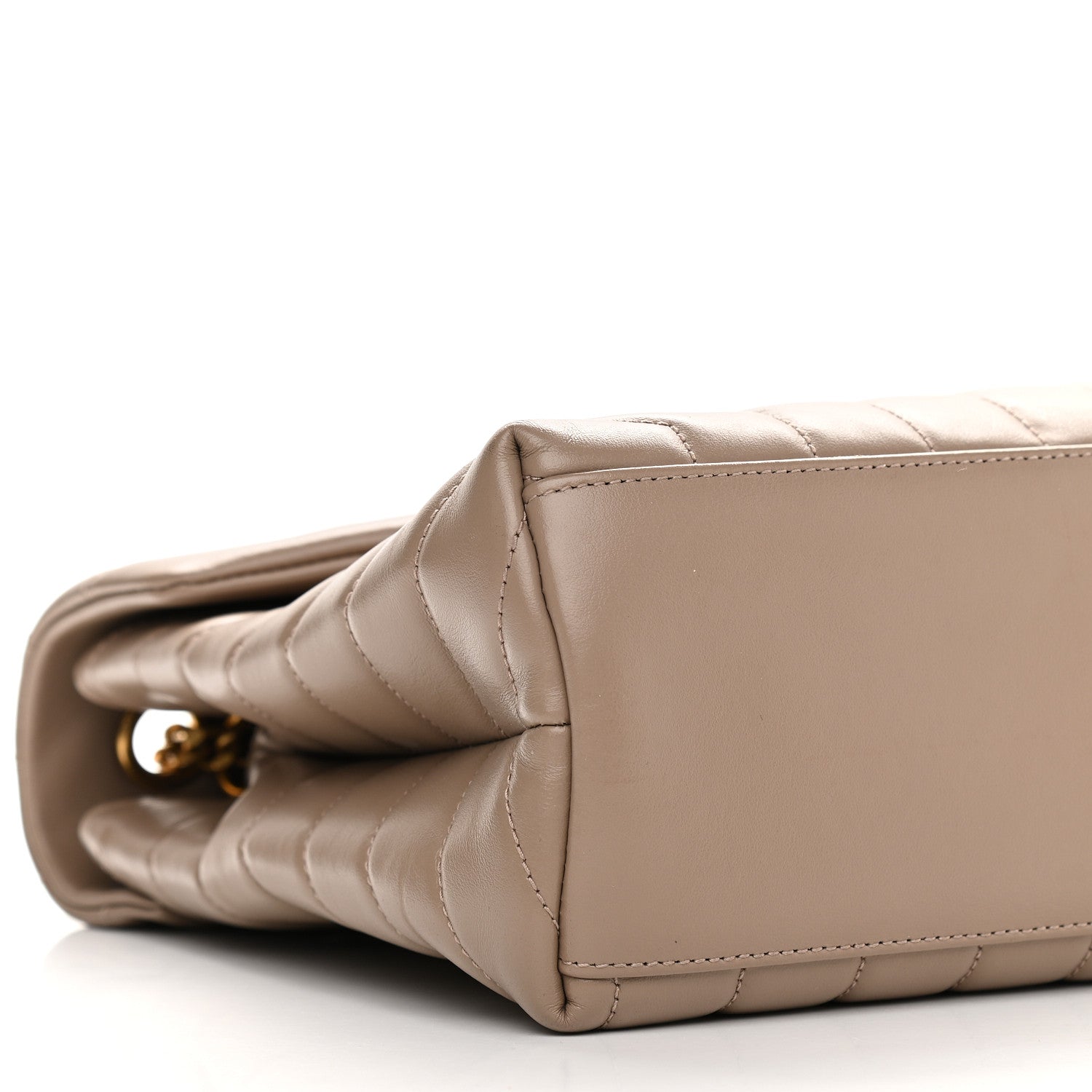 Saint Laurent Calfskin Y Quilted Monogram Medium Loulou Chain Satchel Dark Beige 7 of 10
