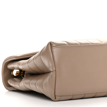 Saint Laurent Calfskin Y Quilted Monogram Medium Loulou Chain Satchel Dark Beige 7 of 10