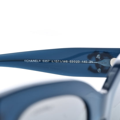 Chanel Acetate Mirror CC Square Fall Sunglasses 5357 Dark Blue 5 of 8
