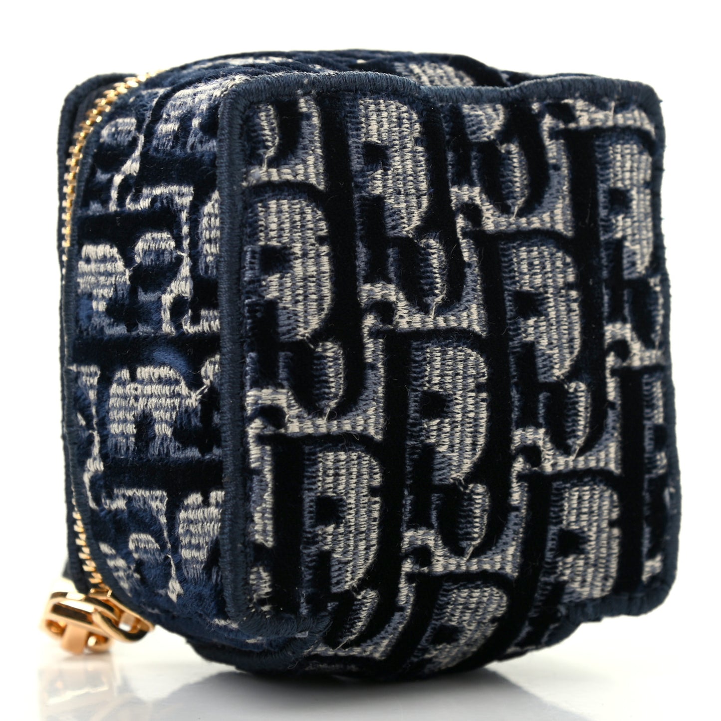 Velvet Oblique Square Pouch Blue