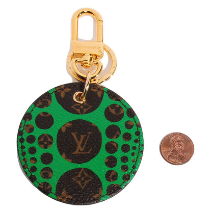 Louis Vuitton Monogram Kusama Pumpkin Dots Key Ring Green 2 of 4