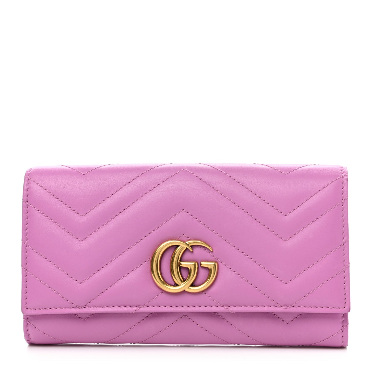 Calfskin Matelasse GG Marmont Continental Wallet Candy Mousse