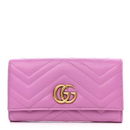 Gucci Calfskin Matelasse GG Marmont Continental Wallet Candy Mousse 1 of 8