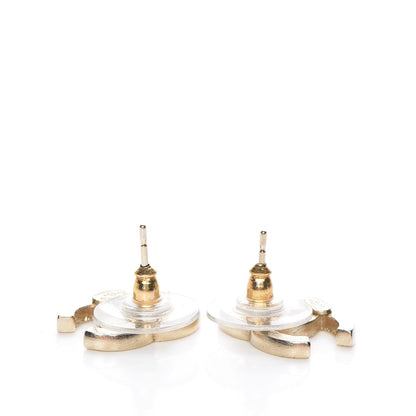 Chanel Crystal CC Earrings Gold 3 of 6