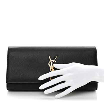 Saint Laurent Grain De Poudre Monogram Cassandre Clutch Black 2 of 17