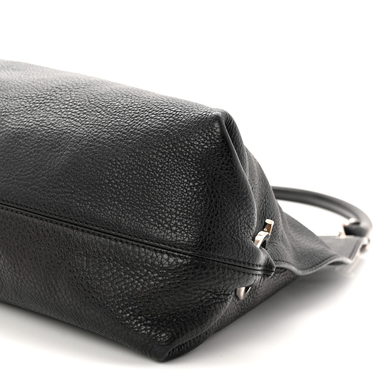 Calfskin Fanisa Gancini Large Hobo Black