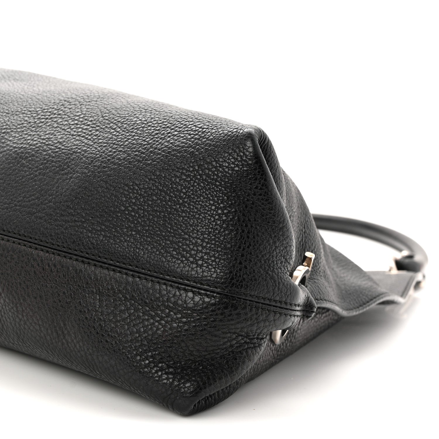 Salvatore Ferragamo Calfskin Fanisa Gancini Large Hobo Black 10 of 10