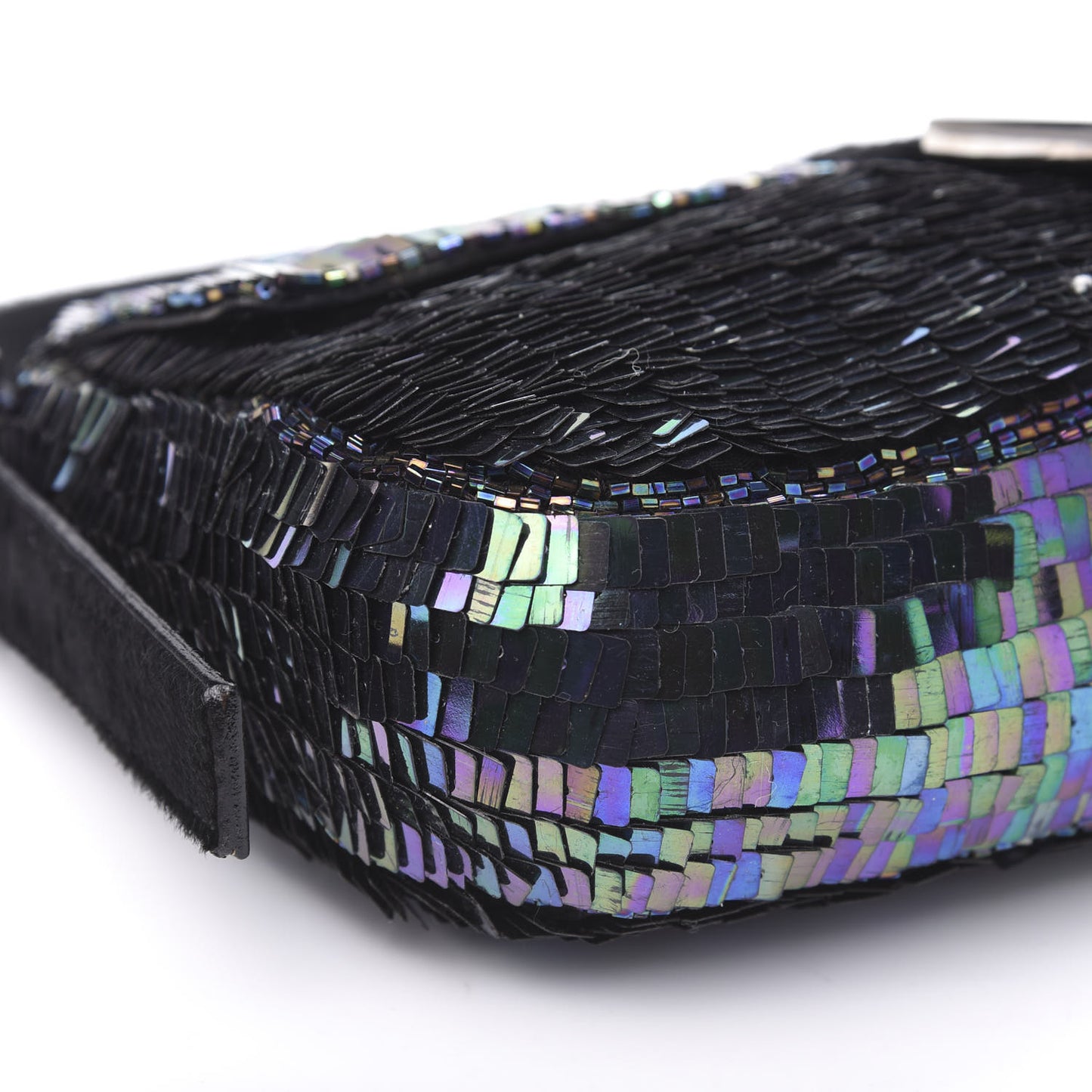 Sequin Paillettes Calf Hair Baguette Multicolor
