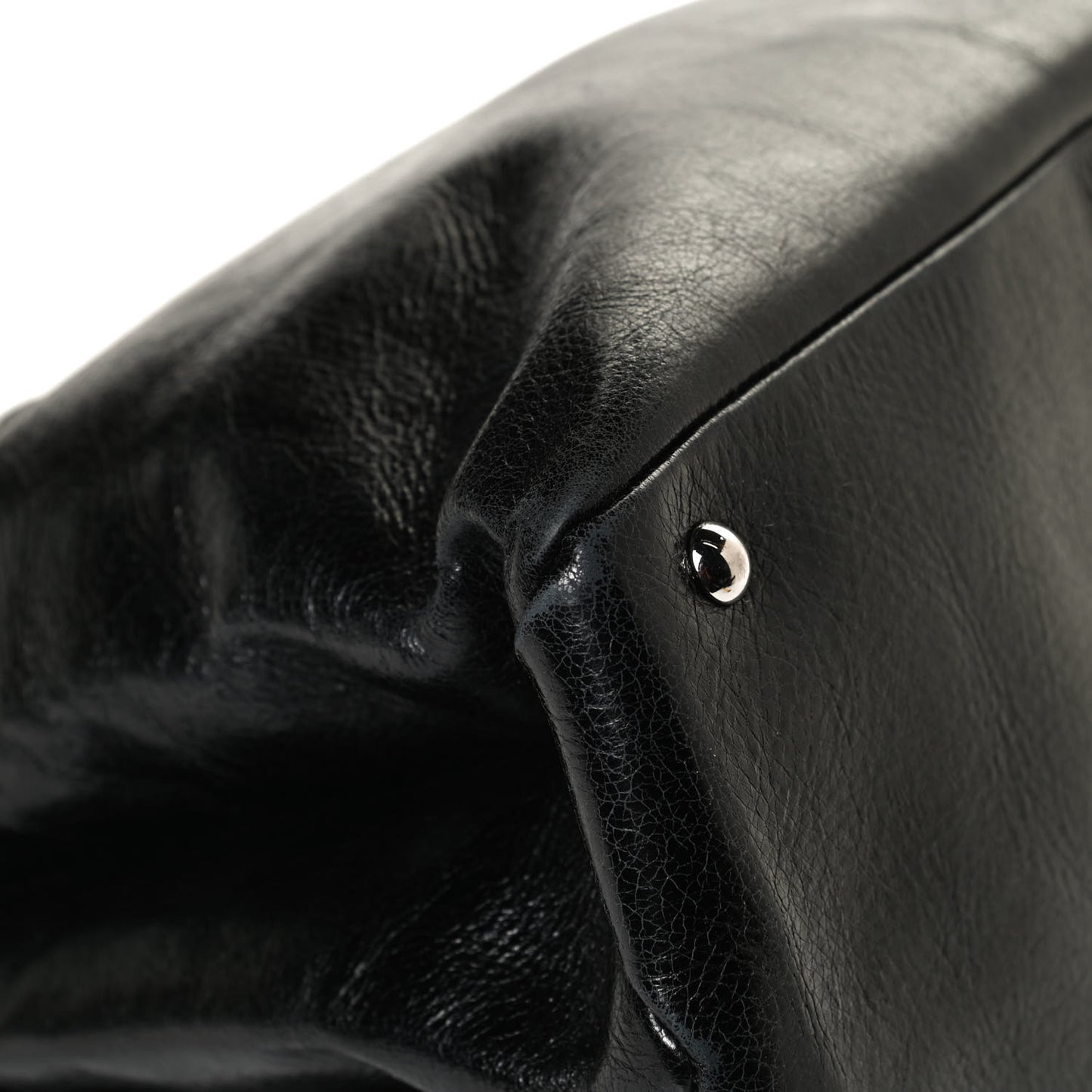 Vitello Shine Top Handle Satchel Black