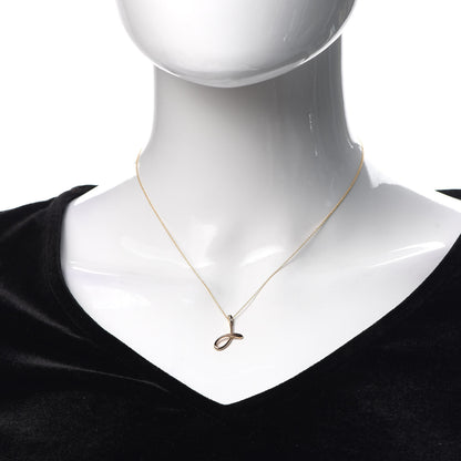 Tiffany 18K Rose Gold Elsa Peretti Letter J Pendant Necklace 2 of 5