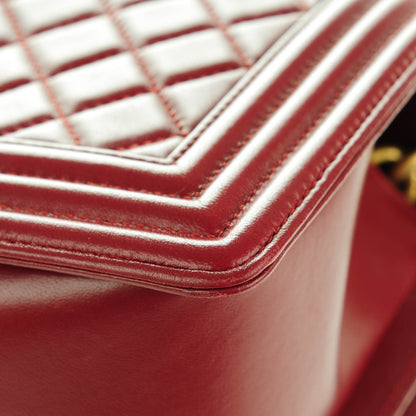 Chanel Lambskin Quilted Medium Boy Flap Dark Red 9 of 9