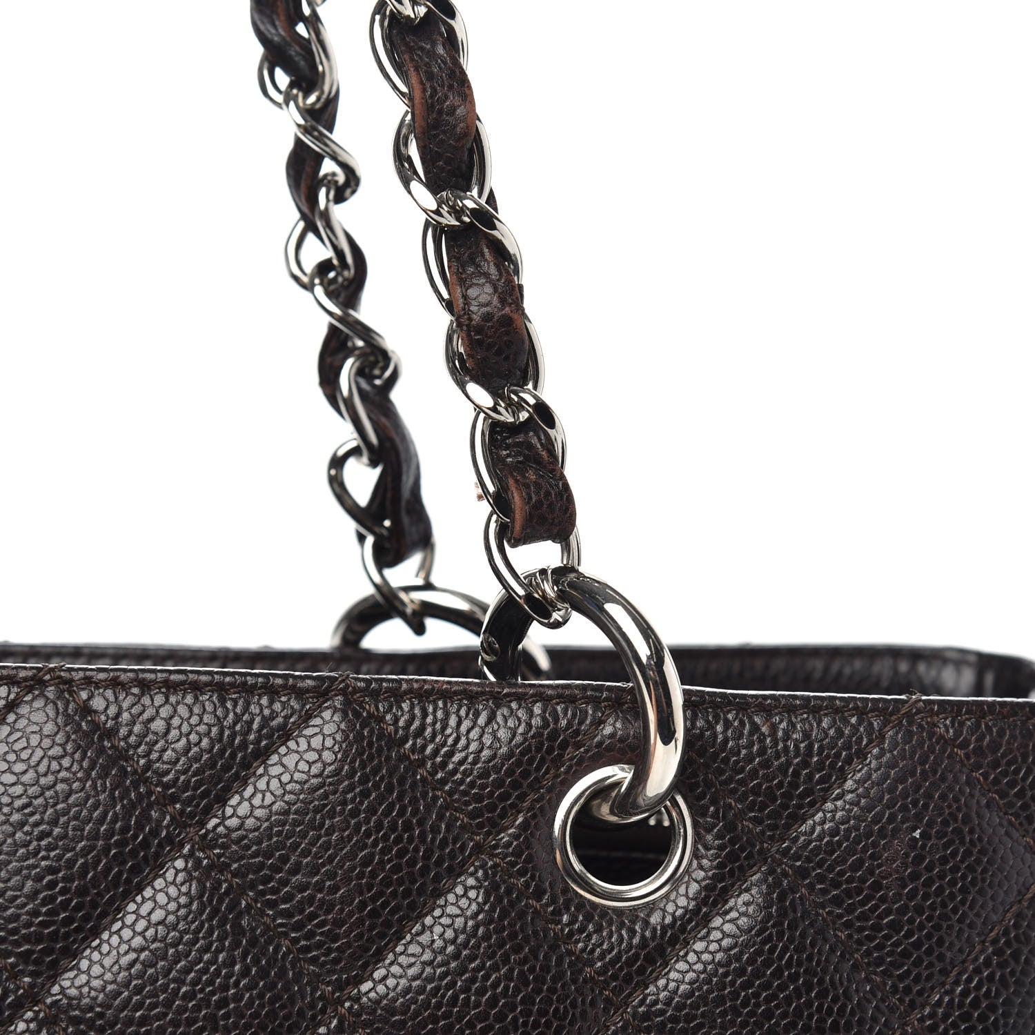 Chanel Caviar Quilted Grand Shopping Tote GST Dark Brown 14 of 15