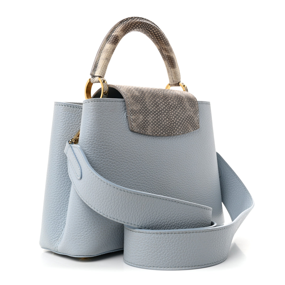 Louis Vuitton Taurillon Snakeskin Capucines BB Olympe Blue 3 of 9