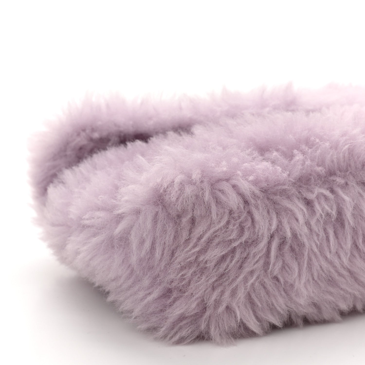 Saint Laurent Shearling Quilted Monogram Loulou Puffer Pouch Clutch Lilac 9 of 10