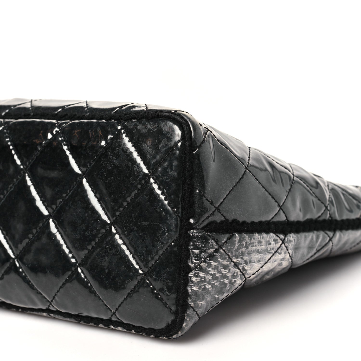 Chanel Vinyl Funny Tweed Patchwork Tote Grey 10 of 12