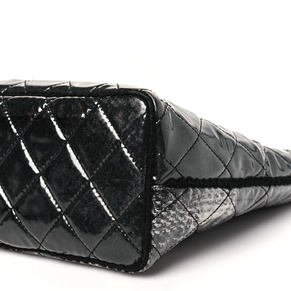 Chanel Vinyl Funny Tweed Patchwork Tote Grey 10 of 12