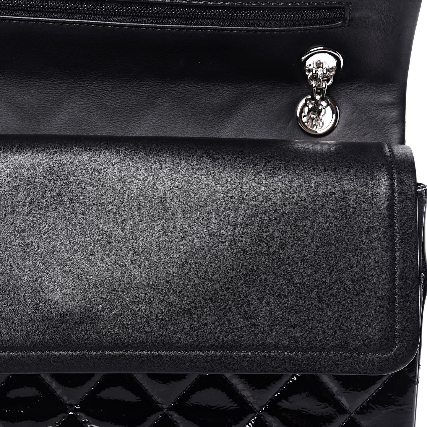 Distressed Patent Quilted 2.55 Reissue 227 Flap Black