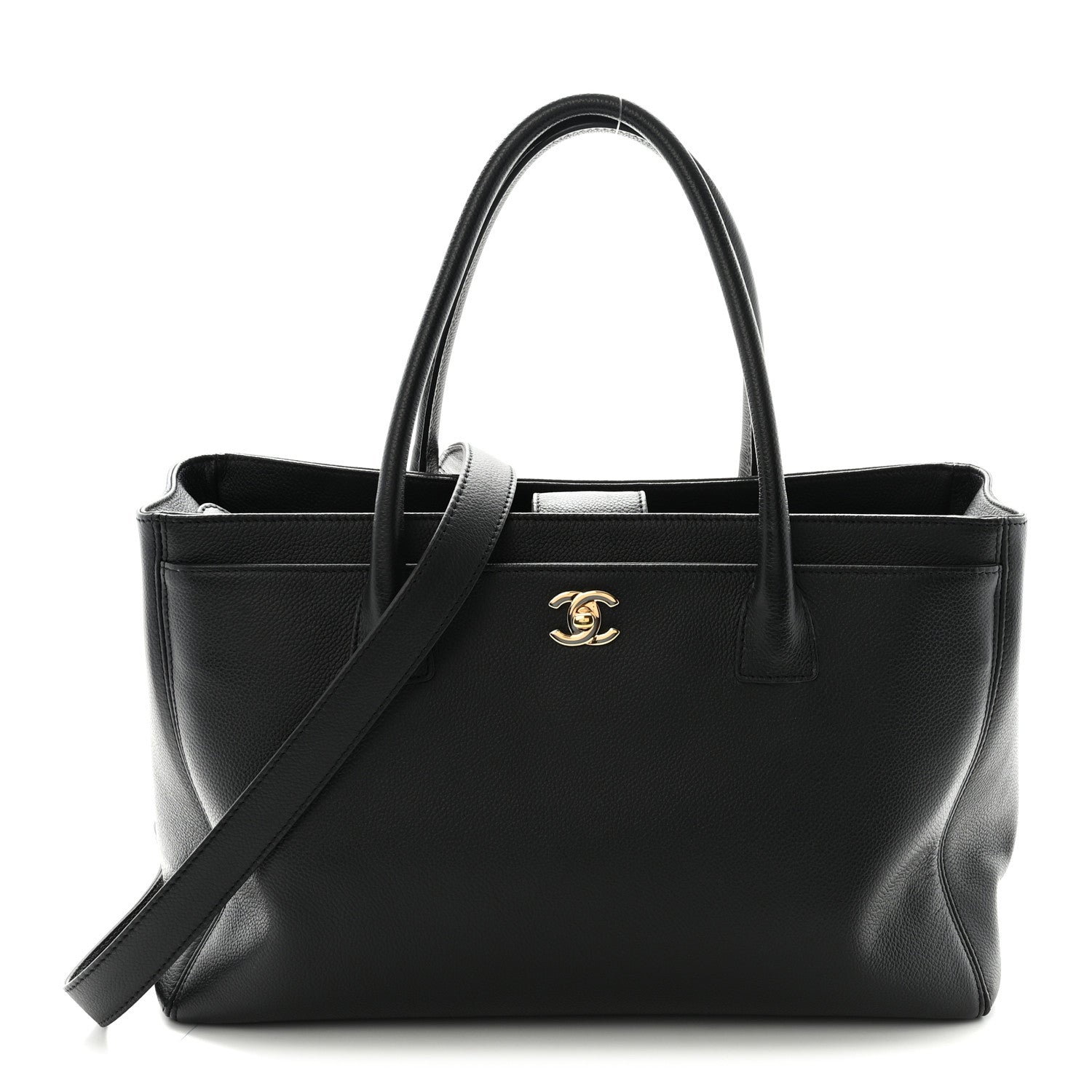 Chanel Calfskin Cerf Executive Shopper Tote Black 1 of 10