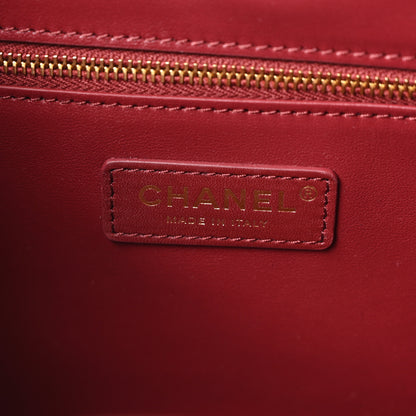 Chanel Calfskin Crocodile Embossed Archetype Small Shopping Tote Burgundy 5 of 9