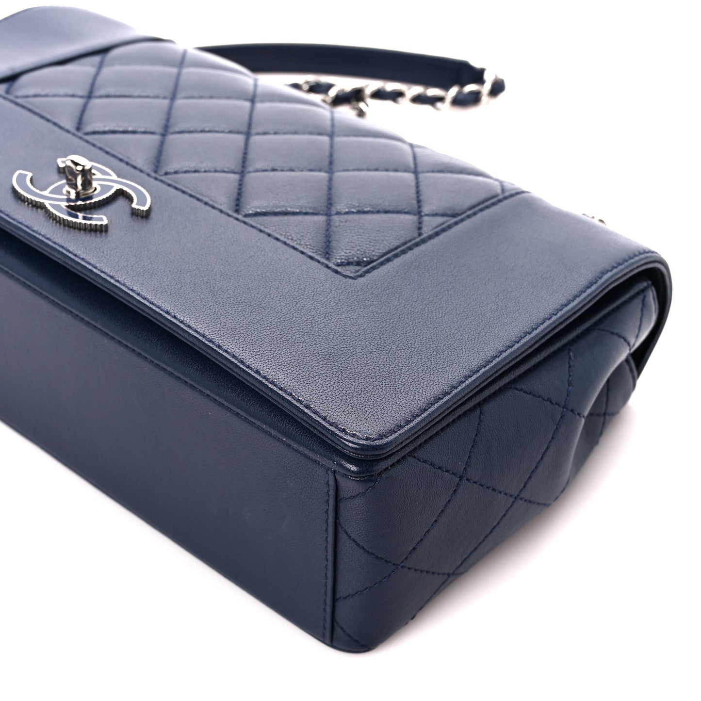 Sheepskin Quilted Vintage Mademoiselle Flap Dark Navy