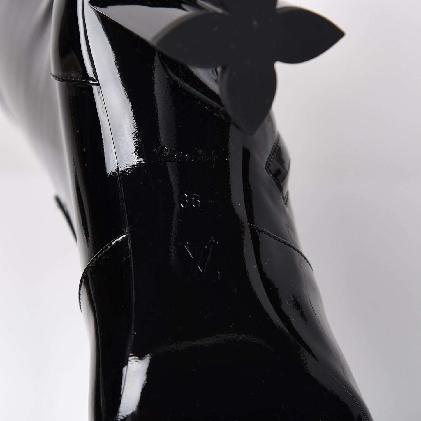 Patent Silhouette Ankle Boots 38 Black