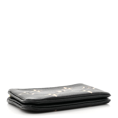 Louis Vuitton Empreinte Monogram Giant Double Zip Pochette Black Cream 4 of 11