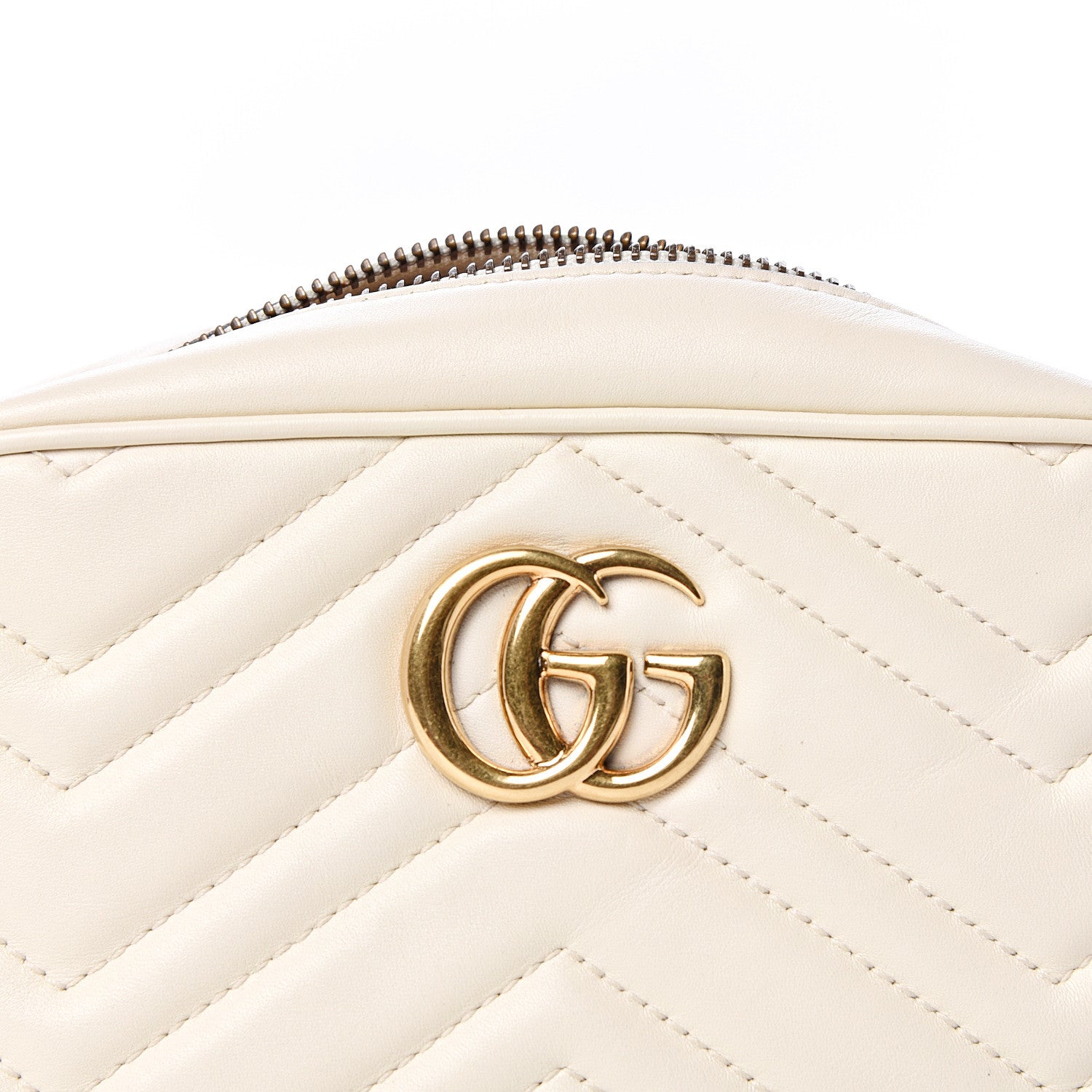 Gucci Calfskin Matelasse Mini GG Marmont Chain Shoulder Bag White 11 of 11