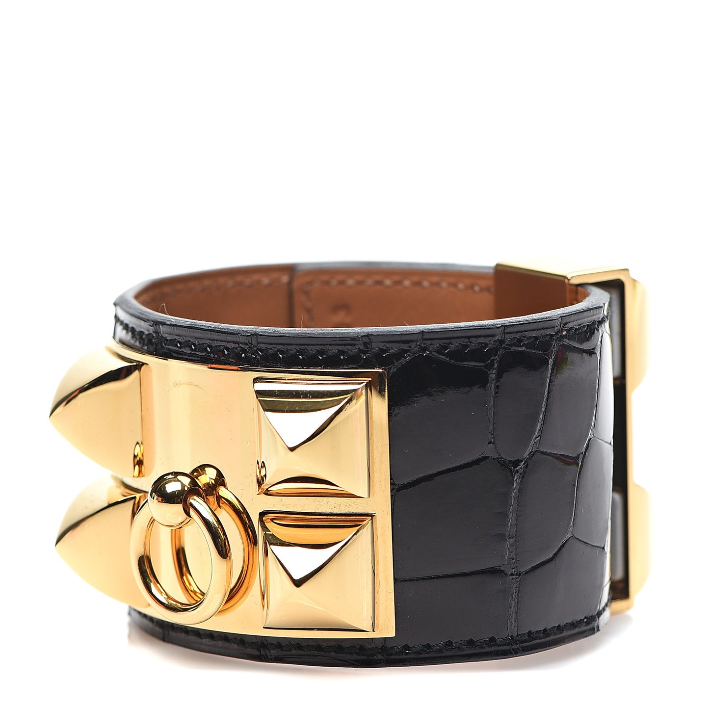 Shiny Alligator Collier de Chien CDC Bracelet T2 Black