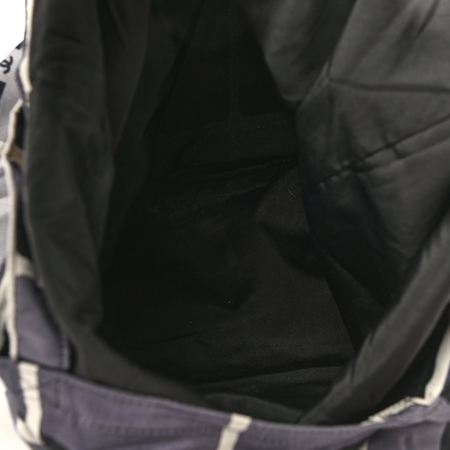 Jersey Fabric Quilted Foldable Tote With Chain Black Multicolor