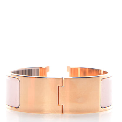 Hermes Enamel Wide Clic Clac H PM Bracelet Rose Candeur 3 of 6