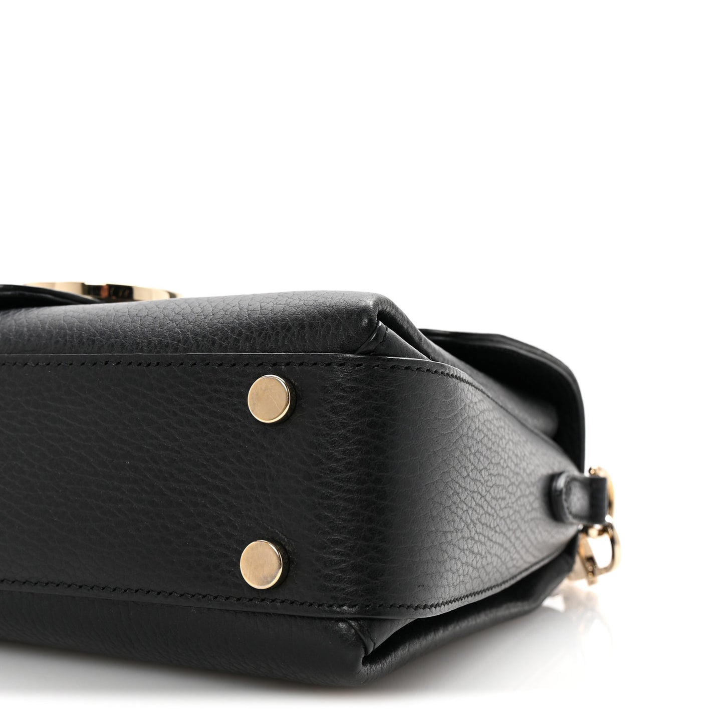 Dollar Calfskin Interlocking G Top Handle Shoulder Bag Black