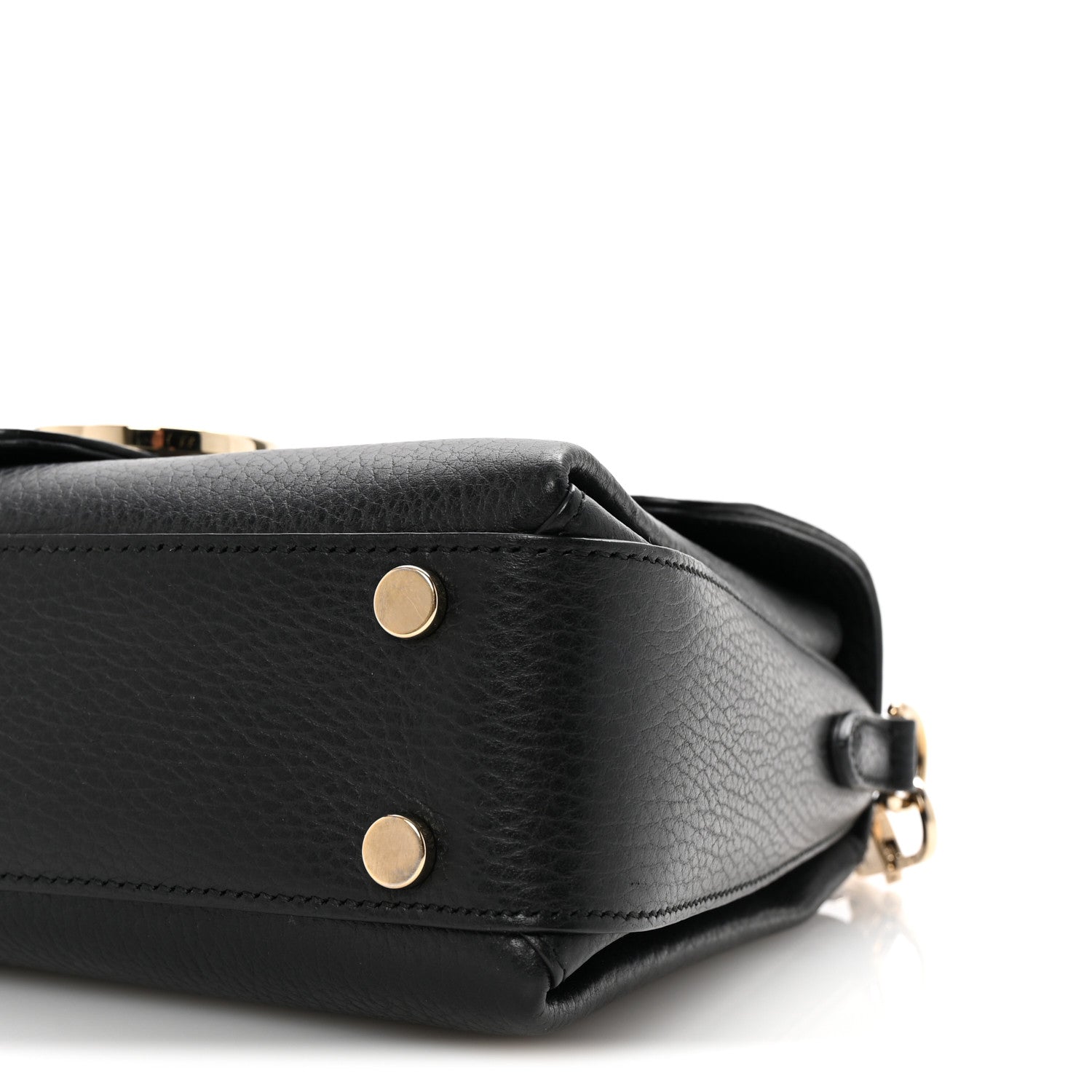 Gucci Dollar Calfskin Interlocking G Top Handle Shoulder Bag Black 10 of 10