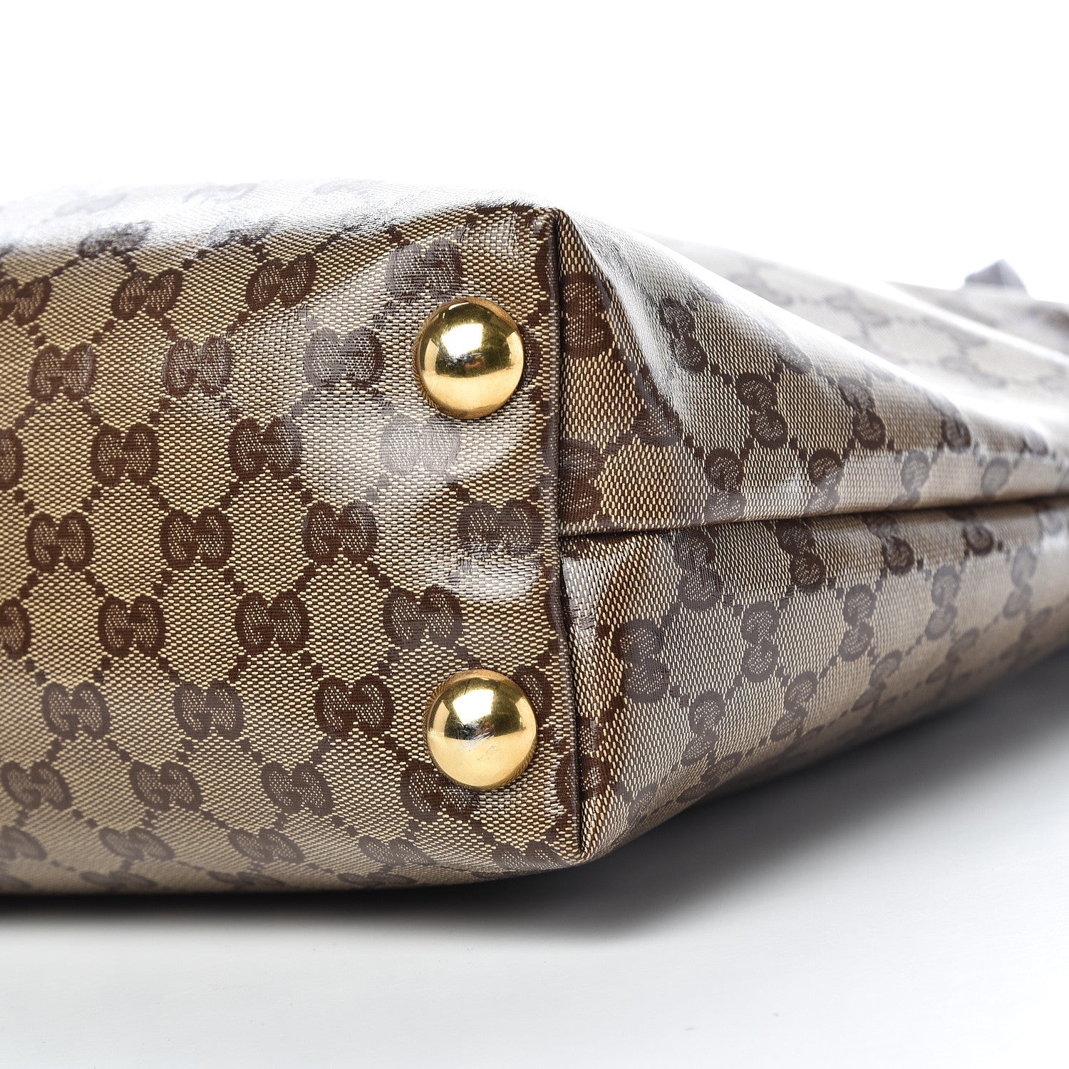 Gucci Crystal Monogram Large Babouska Vertical Shopping Tote Brown 9 of 10