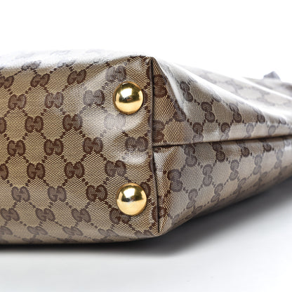 Gucci Crystal Monogram Large Babouska Vertical Shopping Tote Brown 9 of 10