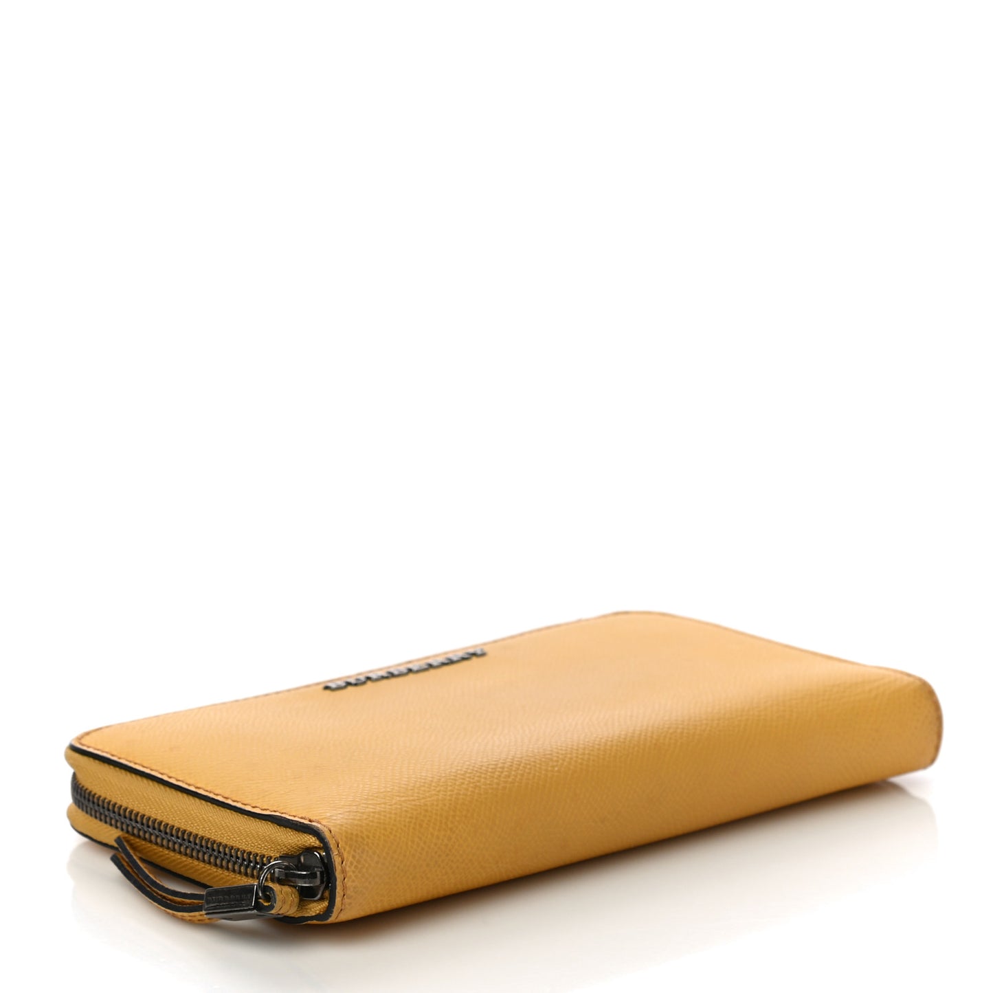Grainy Calfskin Zip Around Wallet Yellow